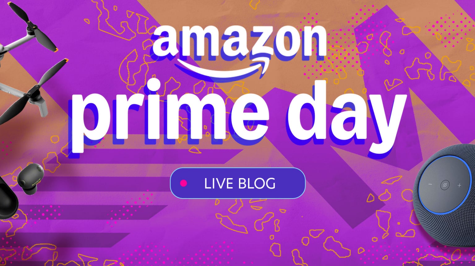 Selection of products on Mashable Prime Day background