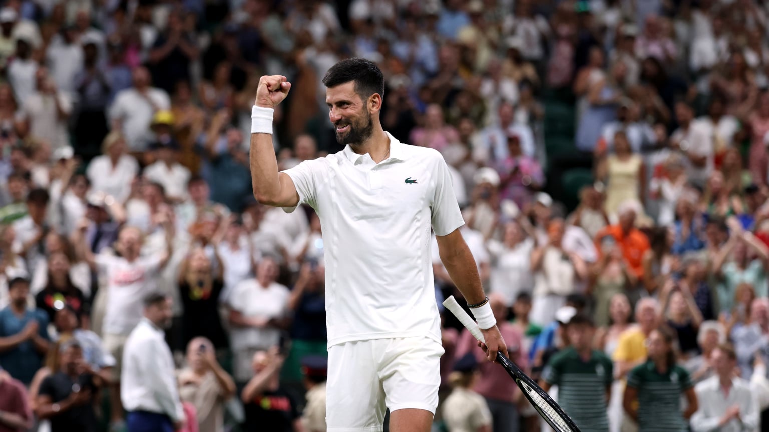 Novak Djokovic of Serbia celebrates