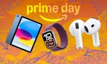 AirPods, Apple Watch, and iPad on Prime Day background