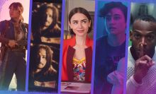 A composite of images from movies new to streaming. 