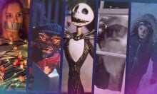 Composite of images from holiday horror films.
