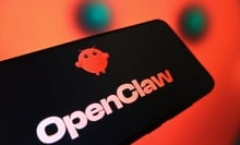 the logo of open-source AI agent OpenClaw is displayed on a smartphone screen