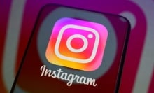 Instagram logo on a smartphone.