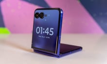motorola razr ultra foldable phone flipped open