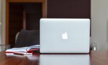 Mac on desk