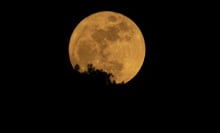 A full moon in the sky.