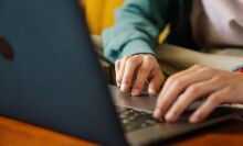 Hands on laptop