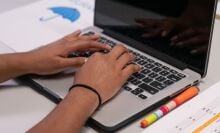 Hands on laptop