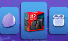 collage of tech gifts with nintendo switch and amazon echo pop speaker