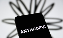 the Anthropic logo is seen displayed on a smartphone screen