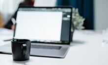 Laptop on desk