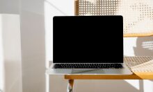 Laptop on desk