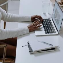 Hands on laptop