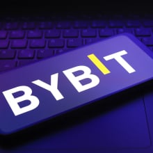 Bybit logo on mobile device