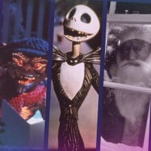Composite of images from holiday horror films.
