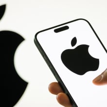 iPhone with Apple logo