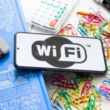 WiFi logo on a phone screen
