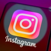Instagram logo on a smartphone.