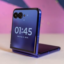 motorola razr ultra foldable phone flipped open