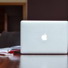 Mac on desk