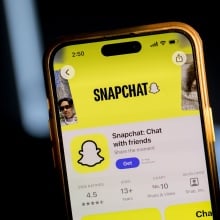 Snapchat app appears on a smartphone. 