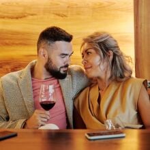 Couple sharing some wine