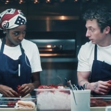 Ayo Edebiri and Jeremy Allen White in "The Bear."