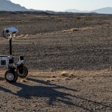 ERNEST rover prototype preparing for a field test in Southern California
