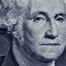 George Washington on the dollar bill