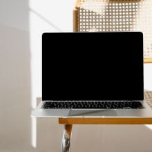 Laptop on desk