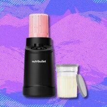 nutribullet chill ice cream maker against a purple patterned background