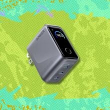 the 160W GaN Anker Prime Charger on a green background