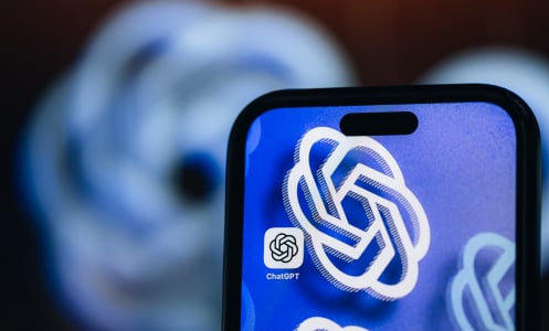 ChatGPT app logo seen on a smartphone. 