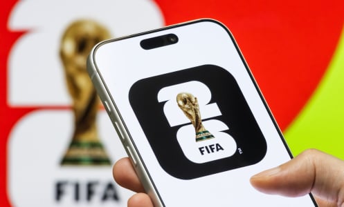 World Cup logo on mobile device
