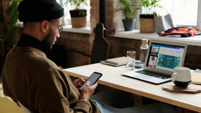 Man using laptop