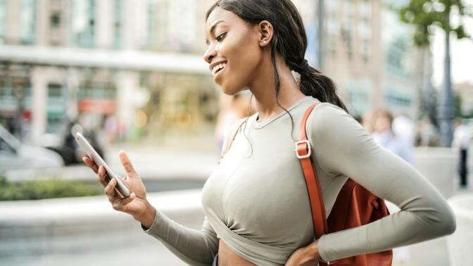 Girl looking at phone