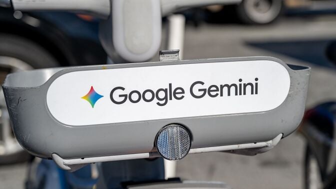 Google Gemini logo on bike basket