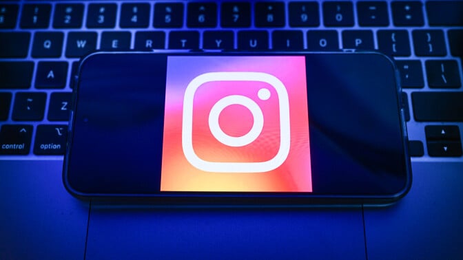 Instagram logo on smartphone
