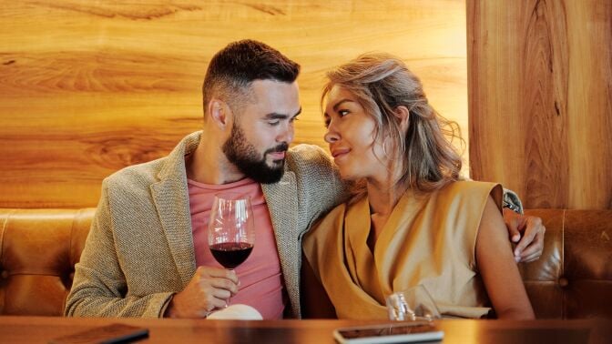 Couple sharing some wine