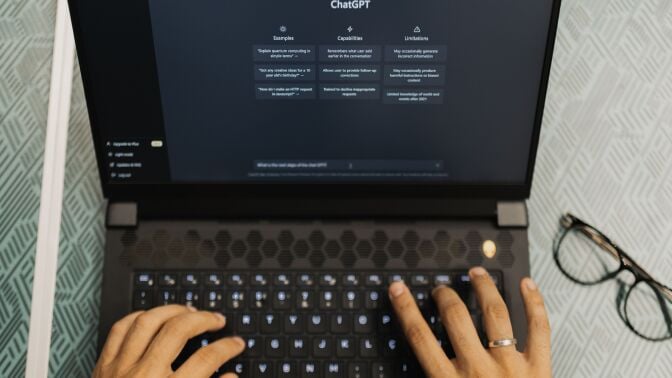 Hands on laptop