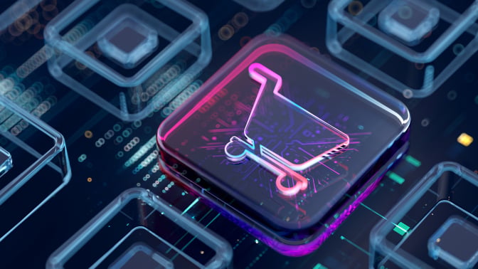 Digital background depicting innovative technologies