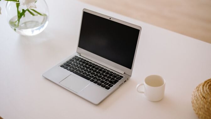 Laptop on desk