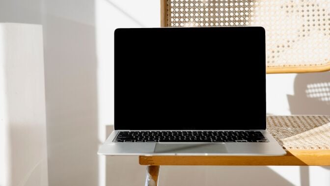 Laptop on desk
