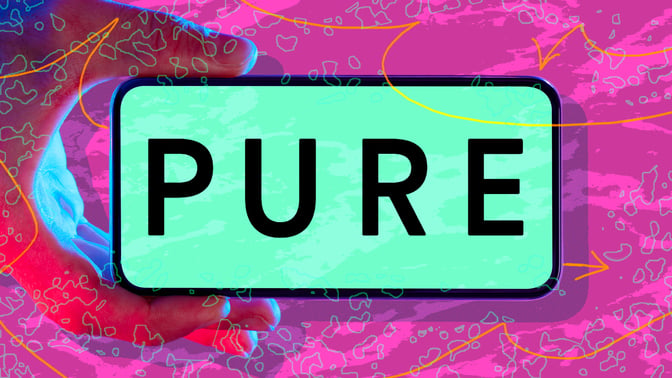phone with Pure logo