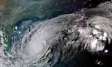 A view of Hurricane Milton as it churns through the Gulf of Mexico on Oct. 7, 2024.