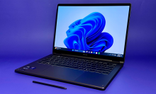 the msi prestige 14 flip ai+ with its msi nano pen