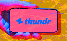 thundr logo on an iphone