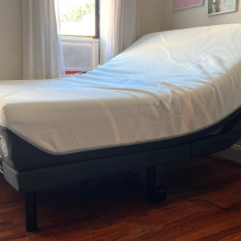 bed tilted up at an angle