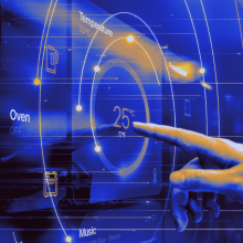 illustration of a person's finger reaching out to tap a touchscreen
