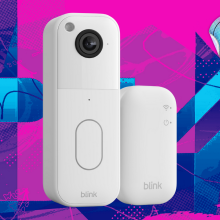 blink video doorbell on abstract background